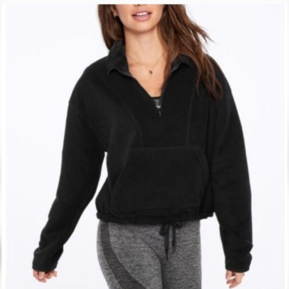 PINK Victoria's Secret Black Half-Zip Sweater Size: SP